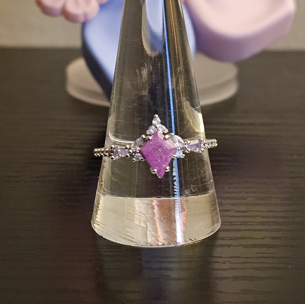 Pink Ice Crystal Ring Size 9